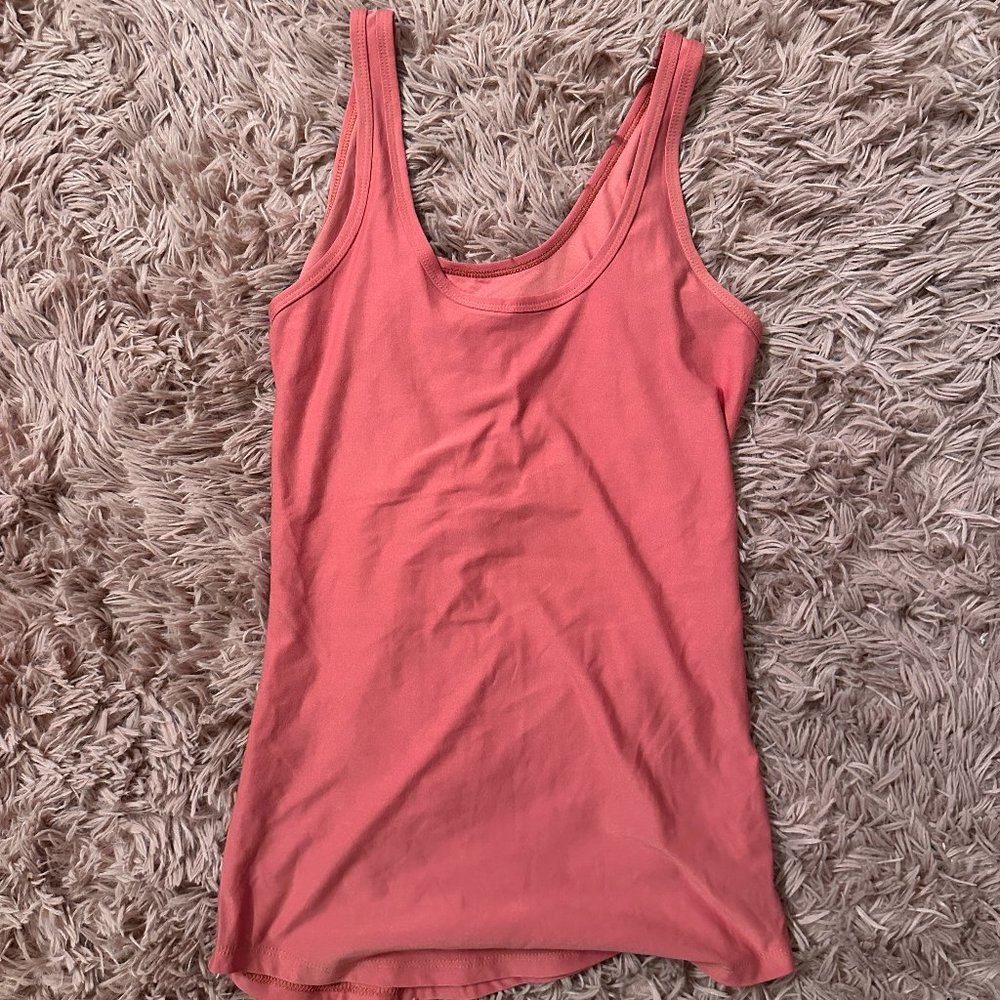 Orangey Pink and Barbie Pink Tank Top